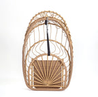 Yechen Indoor Outdoor Egg Hanging Chair with Stand, Patio Wicker Swing Egg Chair Indoor Swinging Chair Outdoor Hammock Egg Chair 350lbs Capacity for Patio Bedroom Balcony, Charcoal Grey (EG-001)