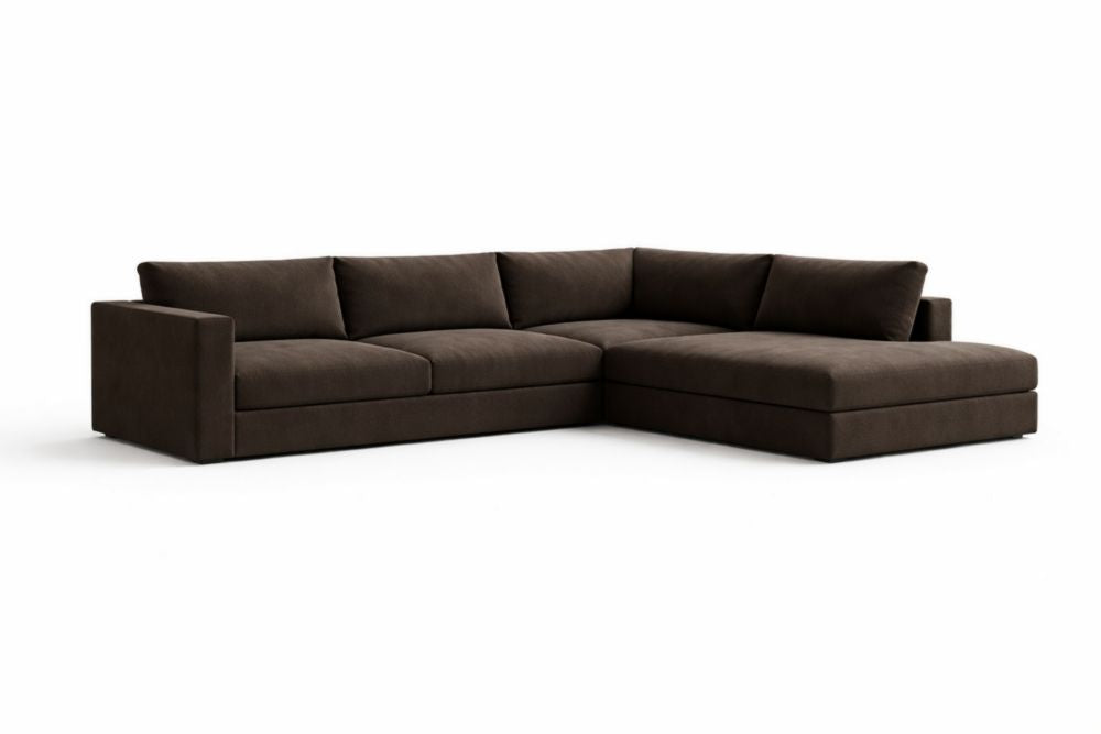 L-Shaped Sectional Sofa Fabric Upholstery 300cm x 200cm x 90cm