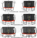 JUMPZYLLA Trampoline 8FT 10FT 12FT 14FT 15FT 16FT Trampoline with Enclosure - Recreational Trampolines with Ladder and AntiRust Coating, ASTM Approval Outdoor Trampoline for Kids