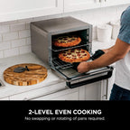 10-in-1 Smart Air Fry Digital Countertop Convection Toaster Oven with Thermometer XL Capacity and a Stainless Steel Finish
