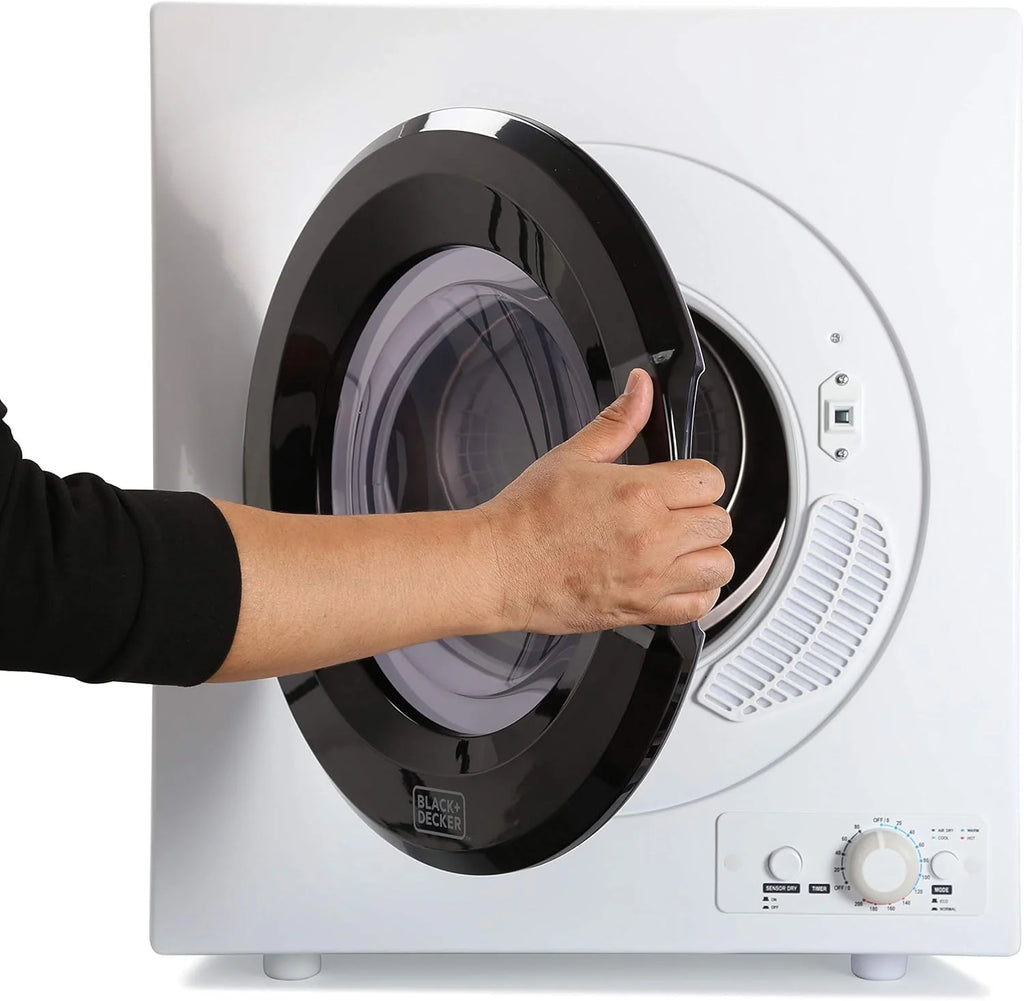 Compact Clothes Dryer, 1.5 Cu. Ft. 850W Electric Dryer, 120V Vented Portable Dryer with Stainless Steel Drum, for 5.5 lbs. of clothing for Standard Wall Outlet