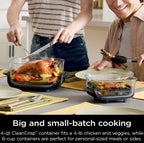 Ninja Crispi 5 in 1 Portable Glass Air Fryer Cooking System Small and large batch containers