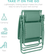 Best Choice Products Folding Zero Gravity Recliner Patio Lounge Chair Adjustable Canopy Shade