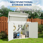 Amopatio 41 Cu Ft Horizontal Outdoor Storage Shed Resin Trash Can Storage Resin Shed Garden Tools