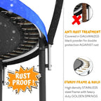JUMPZYLLA Trampoline 8FT 10FT 12FT 14FT 15FT 16FT Trampoline with Enclosure - Recreational Trampolines with Ladder and AntiRust Coating, ASTM Approval Outdoor Trampoline for Kids