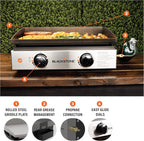 Blackstone 1666 22?? Tabletop Griddle with Stainless Steel Faceplate, Powder Coated Steel, Black