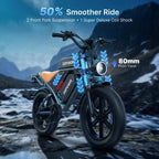 DEEPOWER QS7 Electric Bike for Adults, 1500W Peak Power 32MPH E-Bike