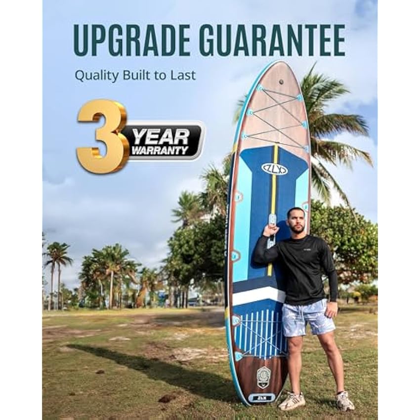ZLX 11'6" Extra Wide Inflatable Stand Up Paddle Board SUP, Stable Non-Slip Deck Pad, Unique Fin System and Premium iSUP Accessories - Portable Backpack & Upgraded Pump for Adults, All Skill Levels