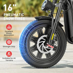 iScooter electric scooter with seat, 37/21 mile range, 28/19/15.6 mph top speed, dual suspension scooter with basket